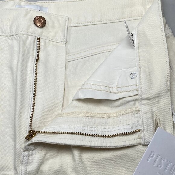 Pistola Women’s Saige High Rise A-Line Denim Shorts Size 27 Eggshell/Ivory - Picture 4 of 7